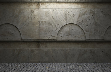 Image showing illuminated stone wall