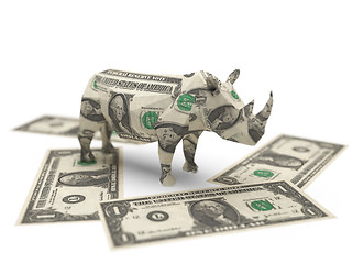 Image showing dollar origami rhino