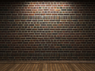 Image showing illuminated brick wall