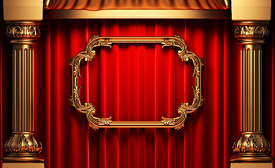 Image showing red curtains, gold columns and frames