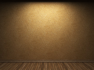 Image showing illuminated wooden wall