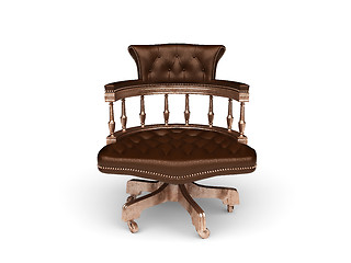 Image showing isolated classic leather chair