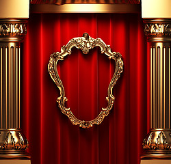 Image showing red curtains, gold columns and frames