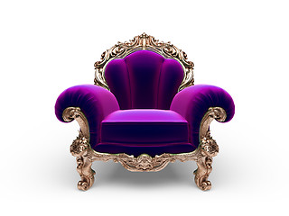 Image showing isolated classic golden chair