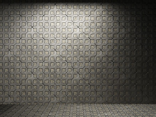 Image showing illuminated tile wall