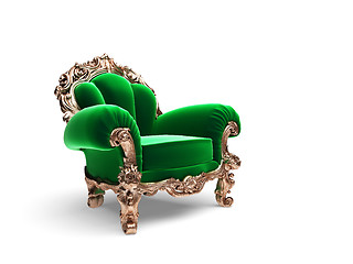 Image showing isolated classic golden chair