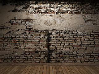 Image showing illuminated brick wall