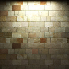 Image showing illuminated stone wall