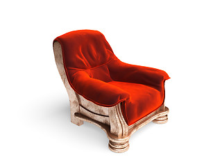 Image showing isolated classic golden chair