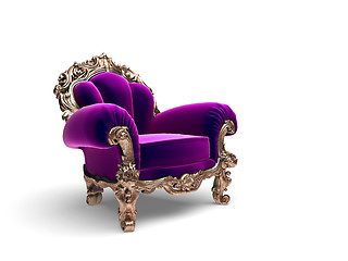 Image showing isolated classic golden chair