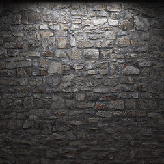 Image showing illuminated stone wall