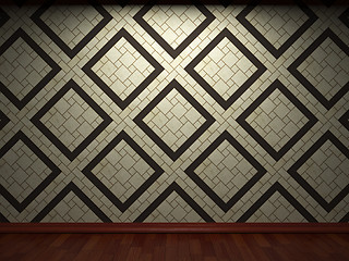 Image showing illuminated tile wall