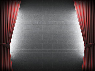 Image showing velvet curtain opening scene