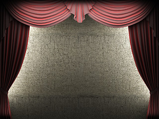 Image showing velvet curtain opening scene