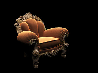 Image showing classic chair in the dark