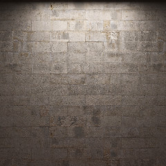 Image showing illuminated stone wall