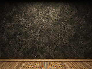 Image showing illuminated wooden wall