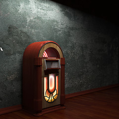 Image showing old concrete wall and jukebox