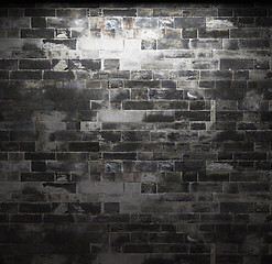 Image showing illuminated stone wall