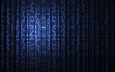 Image showing blue velvet curtain opening scene