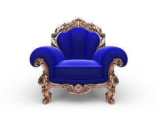 Image showing isolated classic golden chair