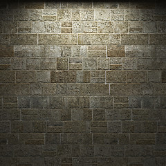 Image showing illuminated stone wall