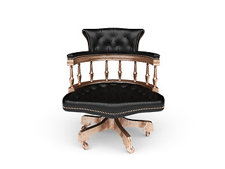 Image showing isolated classic leather chair