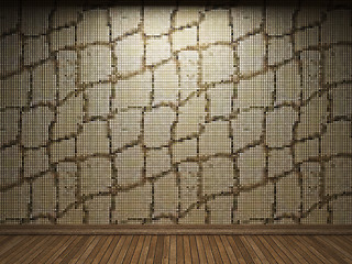 Image showing illuminated tile wall