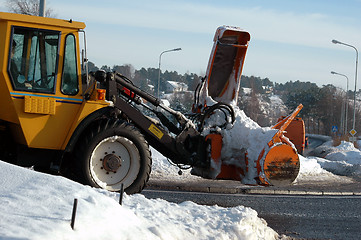 Image showing Snow blowing