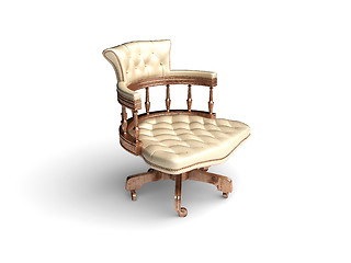 Image showing isolated classic leather chair