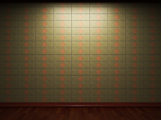 Image showing illuminated tile wall