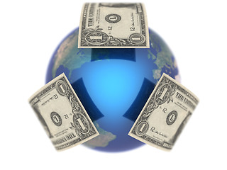 Image showing Dollar covering the Earth