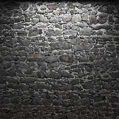 Image showing illuminated stone wall