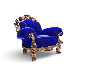 Image showing isolated classic golden chair