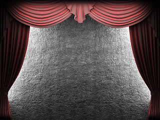 Image showing velvet curtain opening scene