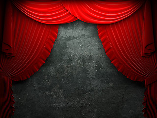 Image showing velvet curtain opening scene