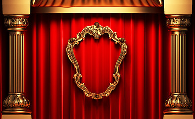 Image showing red curtains, gold columns and frames