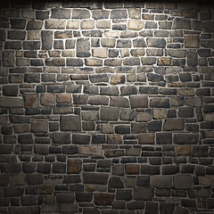 Image showing illuminated stone wall