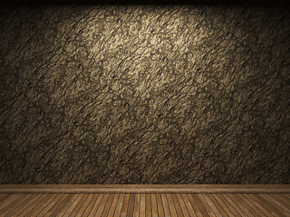 Image showing illuminated wooden wall