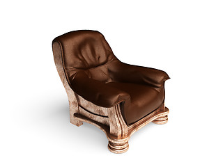 Image showing isolated classic leather chair