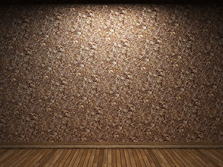 Image showing illuminated wooden wall