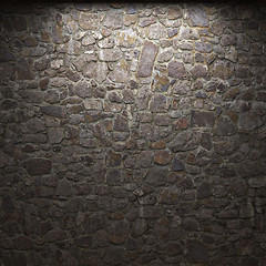 Image showing illuminated stone wall