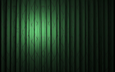 Image showing green velvet curtain opening scene