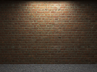 Image showing illuminated brick wall