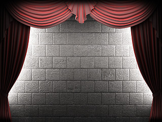 Image showing velvet curtain opening scene