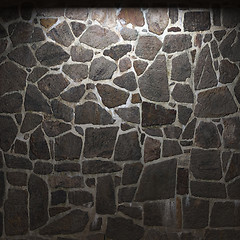 Image showing illuminated stone wall