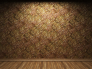 Image showing illuminated wooden wall