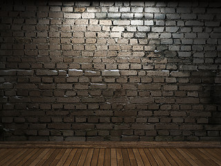 Image showing illuminated brick wall