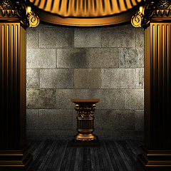 Image showing bronze columns and pedestal