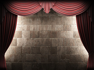 Image showing velvet curtain opening scene